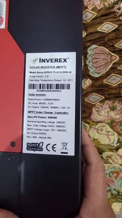 Inverex Aerox 5.2 kw hybrid solar inverter