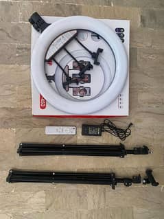 Original 45CM Ringlight with 2 7Feet Tripod Stand,3 Holder & Remote