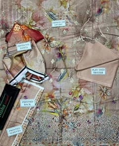 3 pcs unstitched lawn womens suit