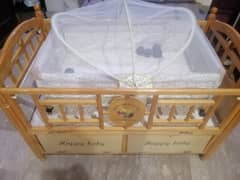 Wooden Baby Cot & Cradle with Mosquito Net