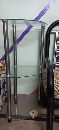 Triangle / 3 corner Glass Table for Sale
