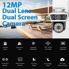 6K 12MP Wifi IP Camera Triple Screen Triple Lens AI Auto Tracking 6MP