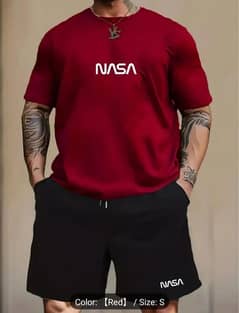 2 pcs mens printed polyester t-shirt short