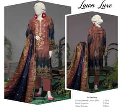 Lawn 3pc with Embroided lawn shirt, New Summer Collection