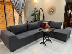 dark grey 6 to 7 seater L shaped sofa