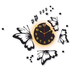 Butterfly Laminated Wall Clock With BackLight