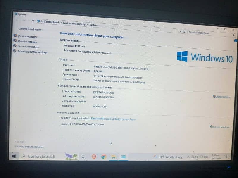 intel core i3 mouse keyboard LCD pc complete shutup 3