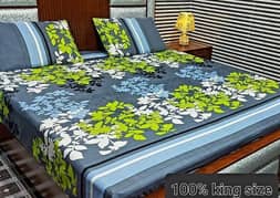 3pcs COTTON PRINTED DOUBLE BEDSHEETS