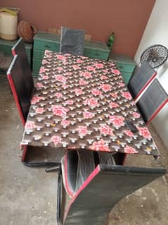 6 chair tampered glass