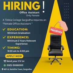 Sargodha requires an “Female Office Assistant ”