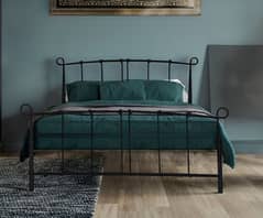 Wrougt-Iron bed with Side Tables