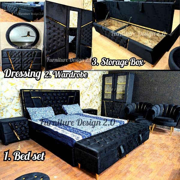 Daheej sofa set+Showcase+Wardrobe+Storage Box+Chair set Price 225000 19