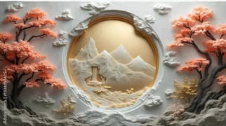 3D Wallpaper, Canvas Flex PVC Sheet, Stylish Wall Art