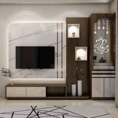 Wallpaper,wood&vinyl floor,kitchen,led rack,ceiling,blind,PVC panel