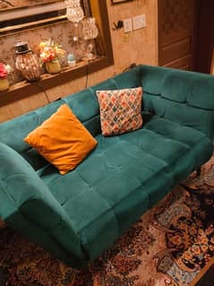 Elegant 6-Seater Sea Green Sofa Set – Comfort & Style for Your Living