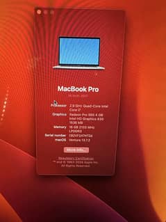 Macbook pro 2017 (15 inches) core i7 16/512, 4GB Graphic carf