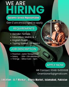 CSR female job 0348-5455508
