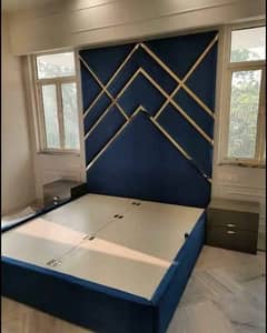 Bed set-Wall bed-Poshish bed-Wooden bed and Side table-bridel bed set