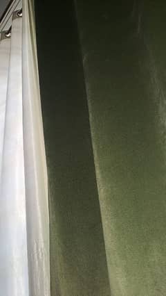 Elegant Imported Suede Green Curtains (2 Panels)