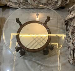 Big Pure Original Wood Center Table With Double Mirror