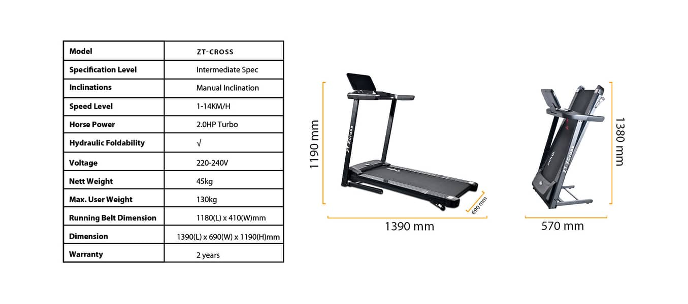 Zero Treadmill | ZT-Cross | Running Machine | Jogging Machine |Fitness 7