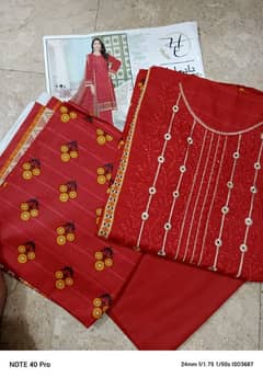3 Pcs embroidery lawn dress