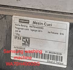 SAMSUNG WASHING MACHINE TOP LOAD FULLY AUTO