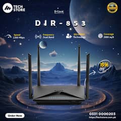 Dlink DIR-853 AC1300 MU-MIMO Wi-Fi Gigabit Router Dual Band (Renewed)