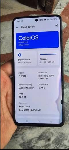 OnePlus Ace 2v Dual Sim Approved 12/256