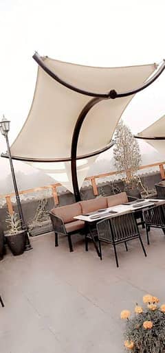 Tensile pvc fabric | Wall mounted & pole shed | Cafe shed | Marquee