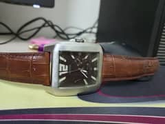 Guess U13537G2 W13075G Original Brown Leather Stainless Case Watch