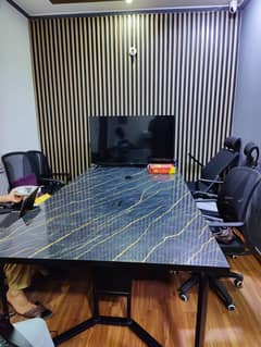 Conference Table with 5 Office Chairs – Elegant Setup for Meetings