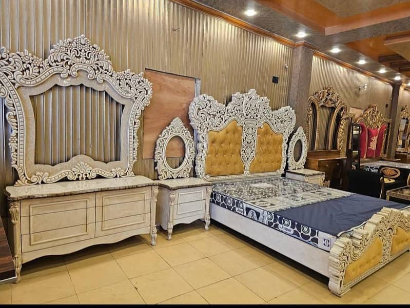 Bed Set/Poshish Bed /Double Bed/king Size Bed/Bed Dressing Side Table 0