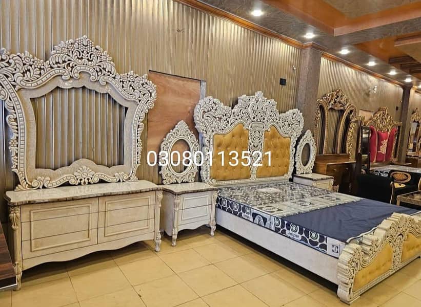 Bed Set/Poshish Bed /Double Bed/king Size Bed/Bed Dressing Side Table 2