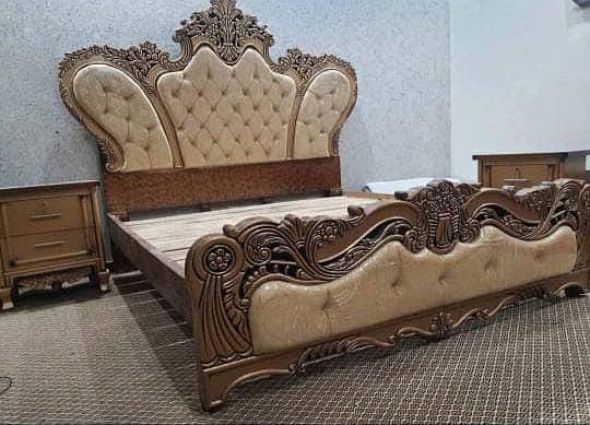 Bed Set/Poshish Bed /Double Bed/king Size Bed/Bed Dressing Side Table 4