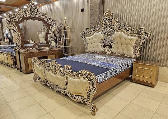 Bed Set/Poshish Bed /Double Bed/king Size Bed/Bed Dressing Side Table 5