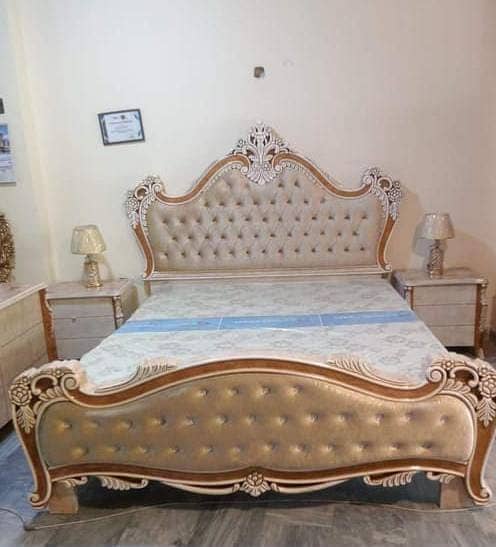 Bed Set/Poshish Bed /Double Bed/king Size Bed/Bed Dressing Side Table 6