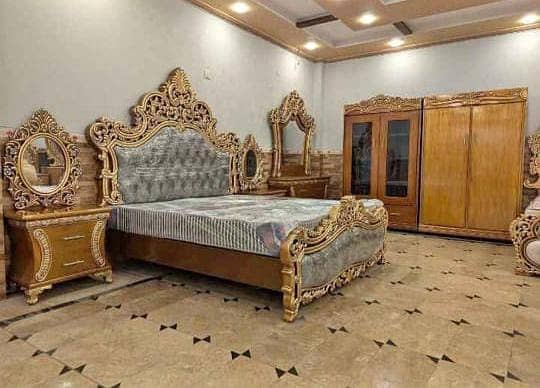 Bed Set/Poshish Bed /Double Bed/king Size Bed/Bed Dressing Side Table 10