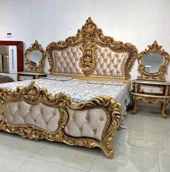 Bed Set/Poshish Bed /Double Bed/king Size Bed/Bed Dressing Side Table 11