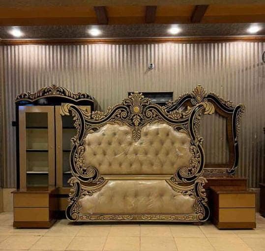 Bed Set/Poshish Bed /Double Bed/king Size Bed/Bed Dressing Side Table 14
