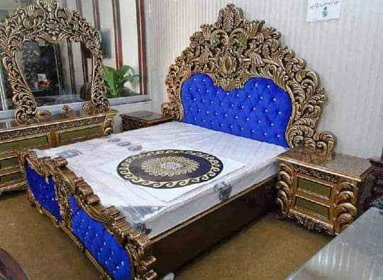 Bed Set/Poshish Bed /Double Bed/king Size Bed/Bed Dressing Side Table 18