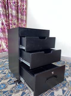 Premium Black Drawer Cabinet with Heavy-Duty Accessories