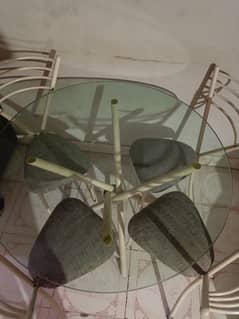4 setter ROD IRON DINING TABLE FOR SALE