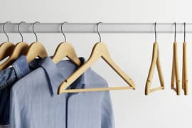 Wooden Cloth Hangers Non Slip Pants Bar Coat Hanger 360° Swivel Hook