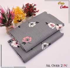 2 Pc Women's Unstiched Printed Shirt And Trouser