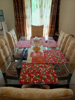 Urgent Sale Dining Table with Glass top and chairs