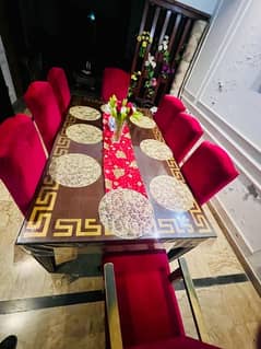 wooden dining table 8 chairs