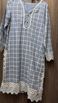 Sana safinaz suit ready to wear embroided with chiffon dupatta