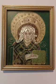 Gold Work embroidery Art Celtic saint