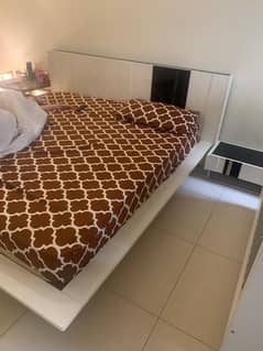 Italian made wooden bed set in white and black